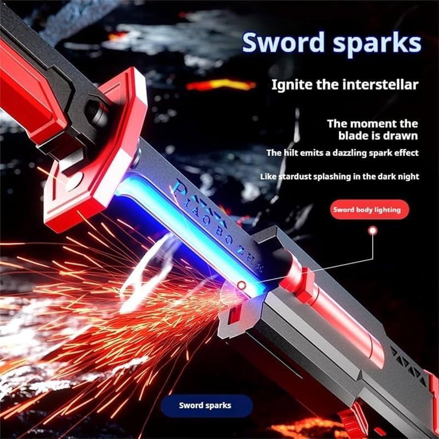 Daddyclean LED Light Sword Toy, RGB Multi-Color Glowing BladeRechargeable Lightsaber with Sound Effects- Multicolor DaddyClean