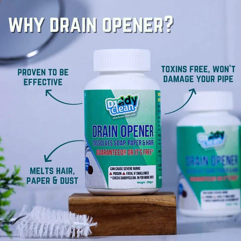 DaddyClean™ Washing Machine Cleaning Combo – 10 Tablets + 100g Drain Opener + 4 Anti Vibration Pads