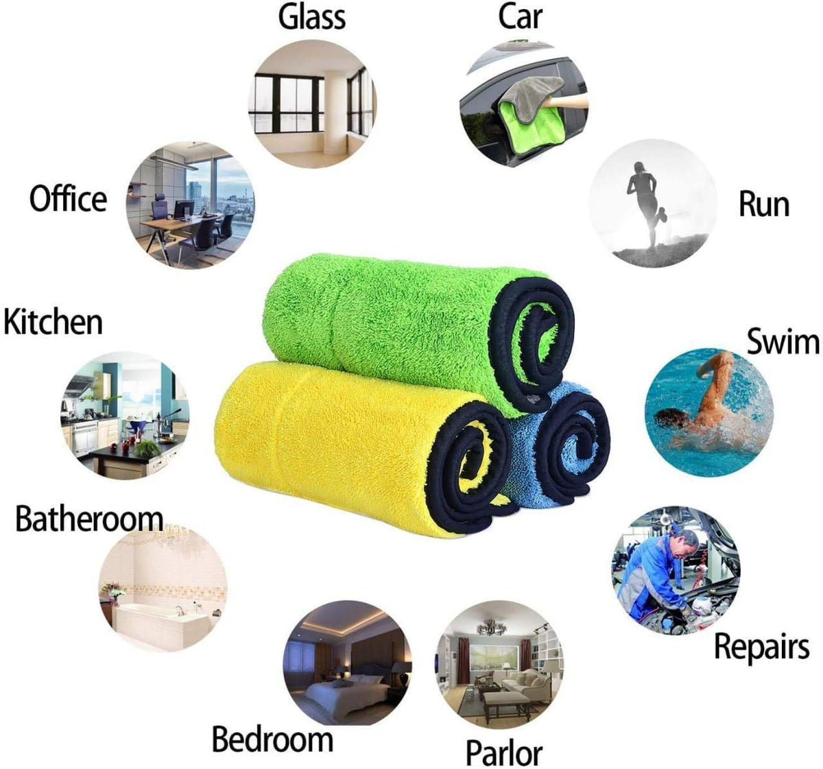 Heavy Microfiber Car Cleaning Cloth 30 x 40 CM (Pack of 3) DaddyClean