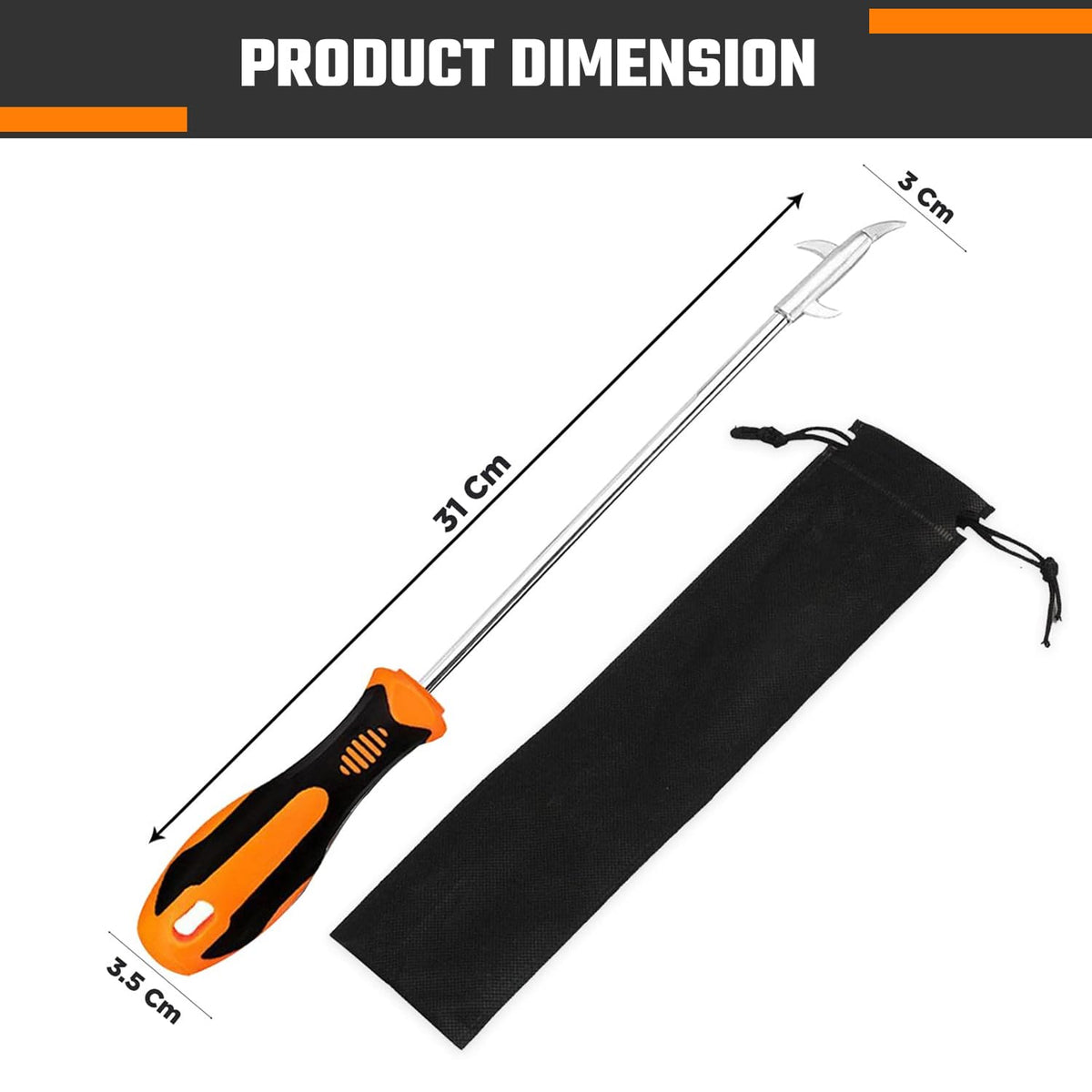 Stainlees Steel Tyre Stone Remover Tool, Multipurpose Car Hook DaddyClean