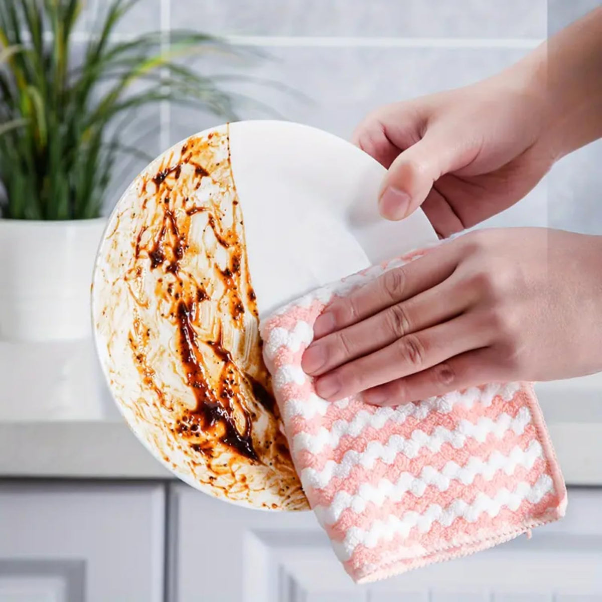 3pcs Kitchen Cleaning Napkin,Super Soft & Absorbent Dishwashing Cloths DaddyClean