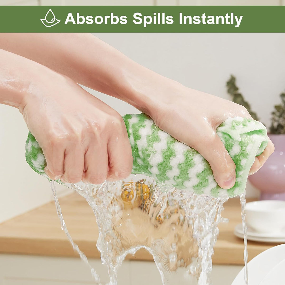 3pcs Kitchen Cleaning Napkin,Super Soft & Absorbent Dishwashing Cloths DaddyClean