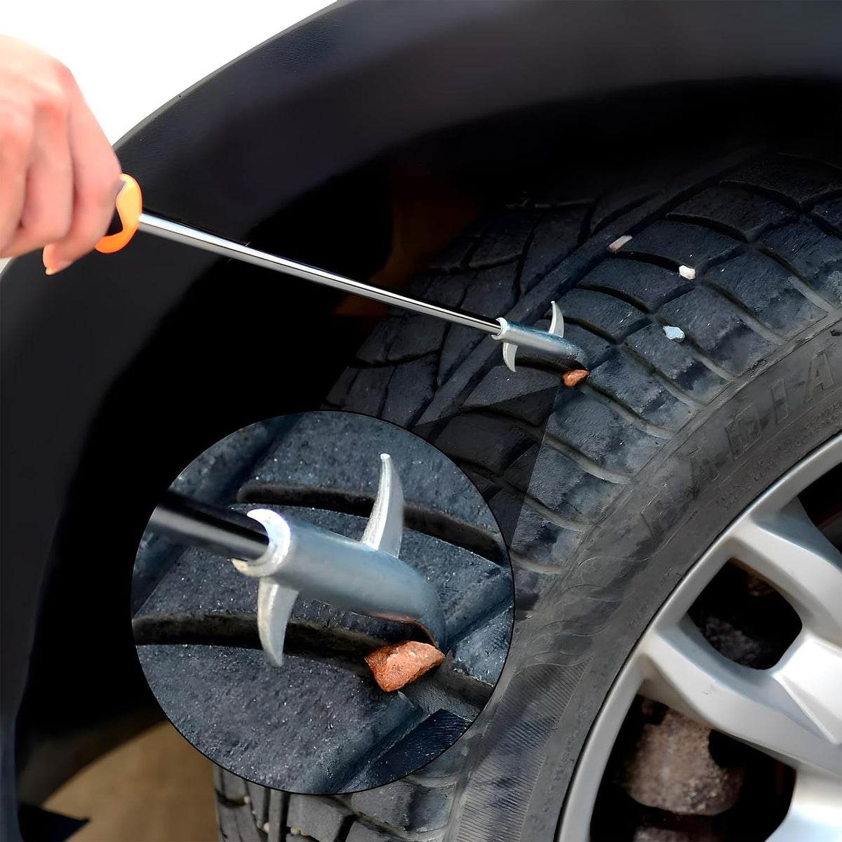 Stainlees Steel Tyre Stone Remover Tool, Multipurpose Car Hook DaddyClean