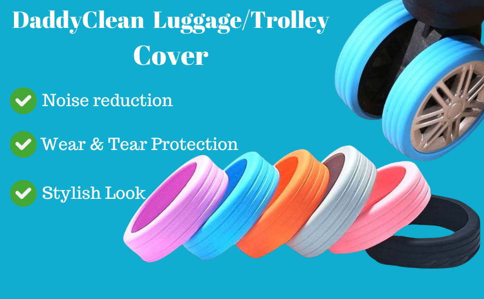 DaddyClean Luggage Wheel Silicone Protector Cover (Pack of 8PCS)