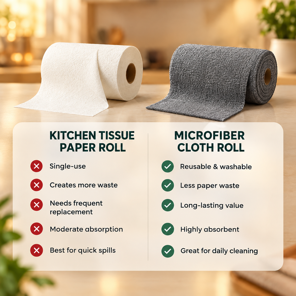 Daddyclean Premium 200 GSM Microfiber Cleaning Roll(pack of 20) DaddyClean