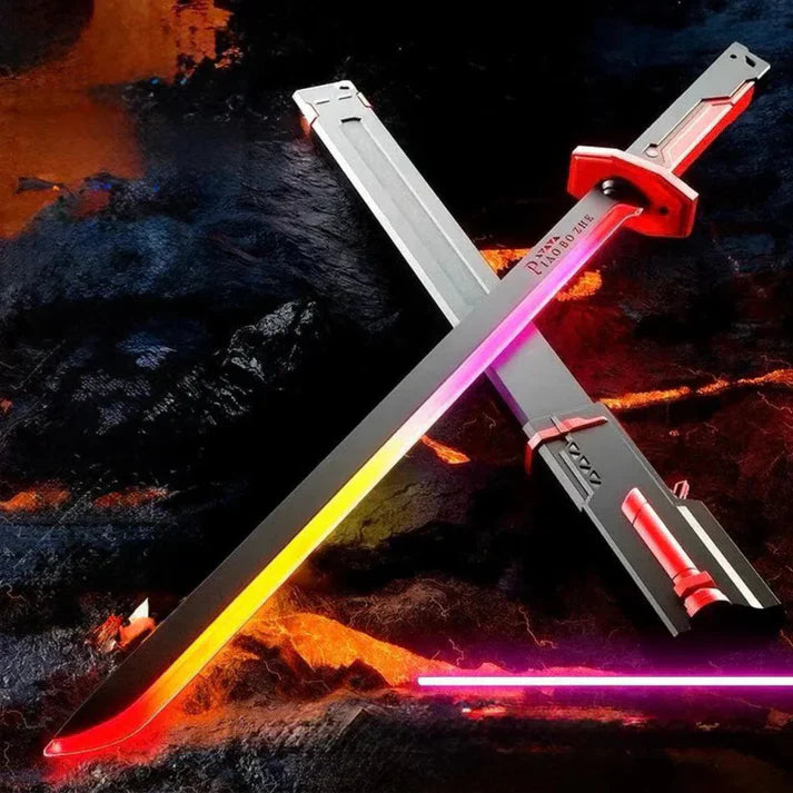 Daddyclean LED Light Sword Toy, RGB Multi-Color Glowing BladeRechargeable Lightsaber with Sound Effects- Multicolor DaddyClean