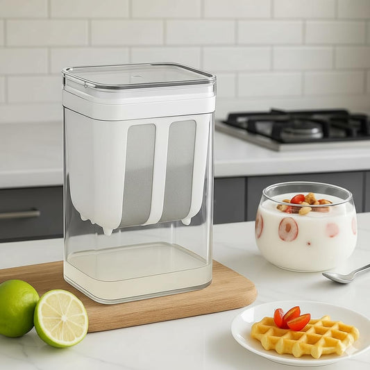 Daddyclean Curd Craft |1100ml Fine Mesh Strainer Box with Lid | Perfect for Making Homemade Yogurt, Curd, Cheese & More DaddyClean