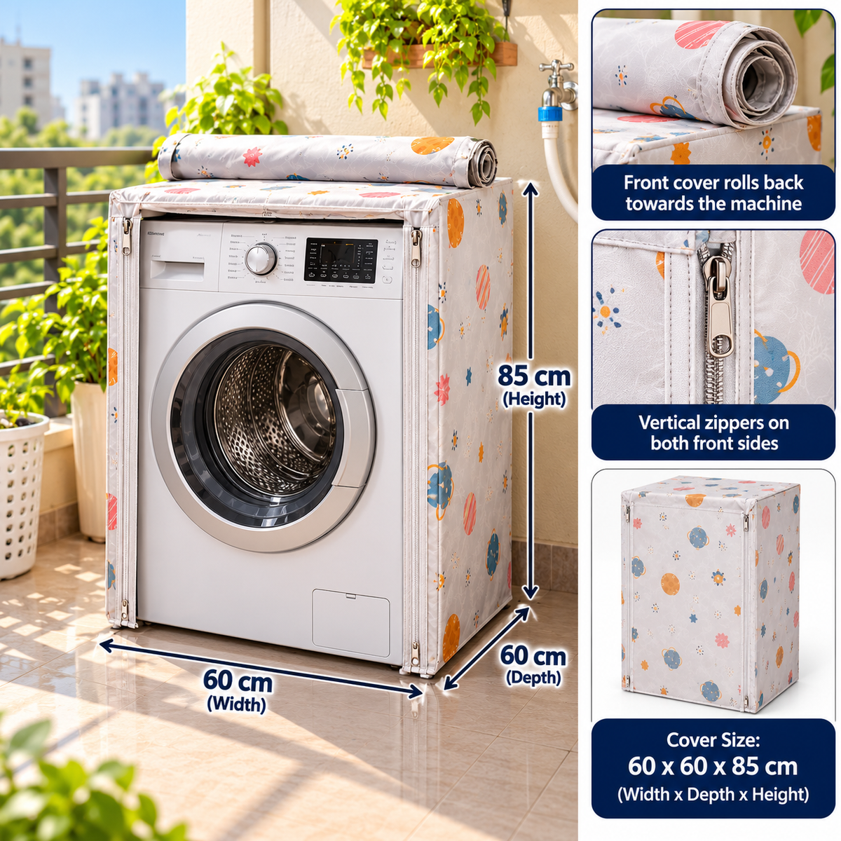 Premium Sun & Rain Proof Washing Machine Cover | DaddyClean DaddyClean