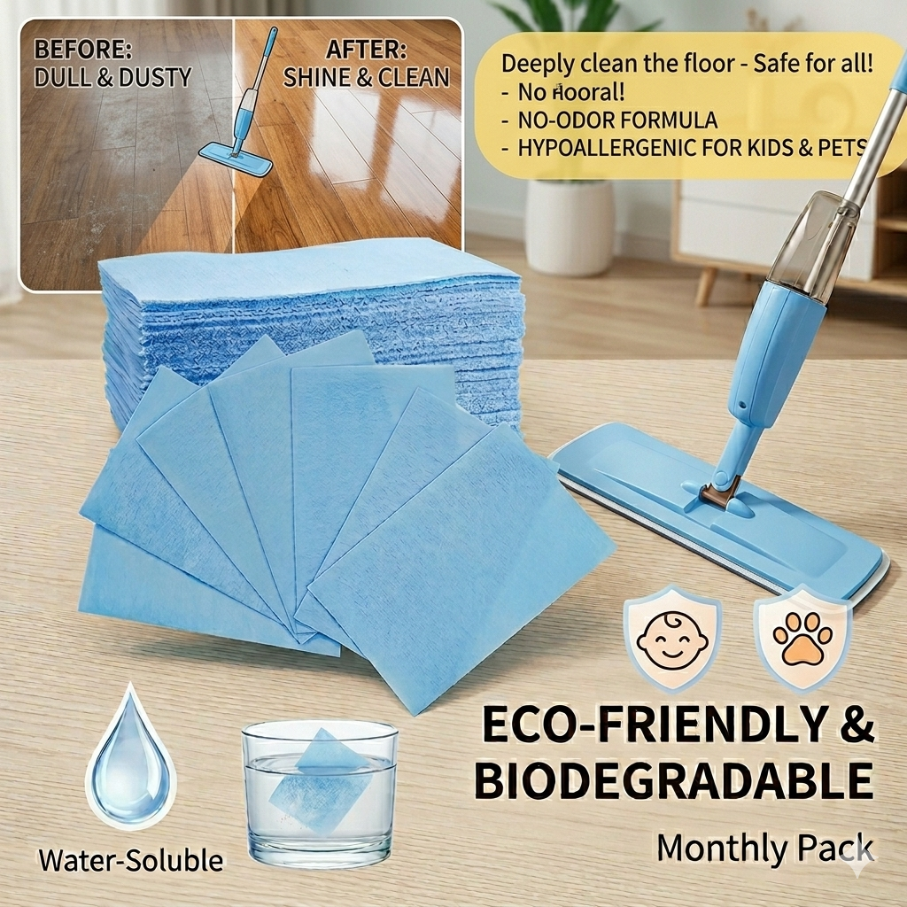 Eco-Friendly Water Soluble Floor Tiles Cleaning Paper(30 Pcs) DaddyClean
